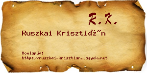Ruszkai Krisztián névjegykártya